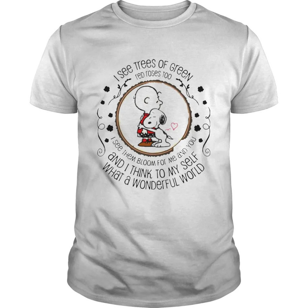 Louis Armstrong What A Wonderful World Snoopy Peanut Gift Tee